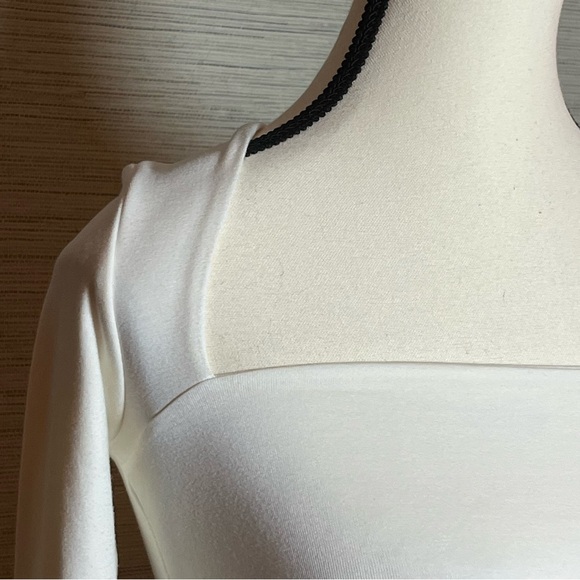 Oh Polly Narelle Ivory Long Sleeve Fitted Crop Top Women’s Size 2 NWT - Picture 3 of 8